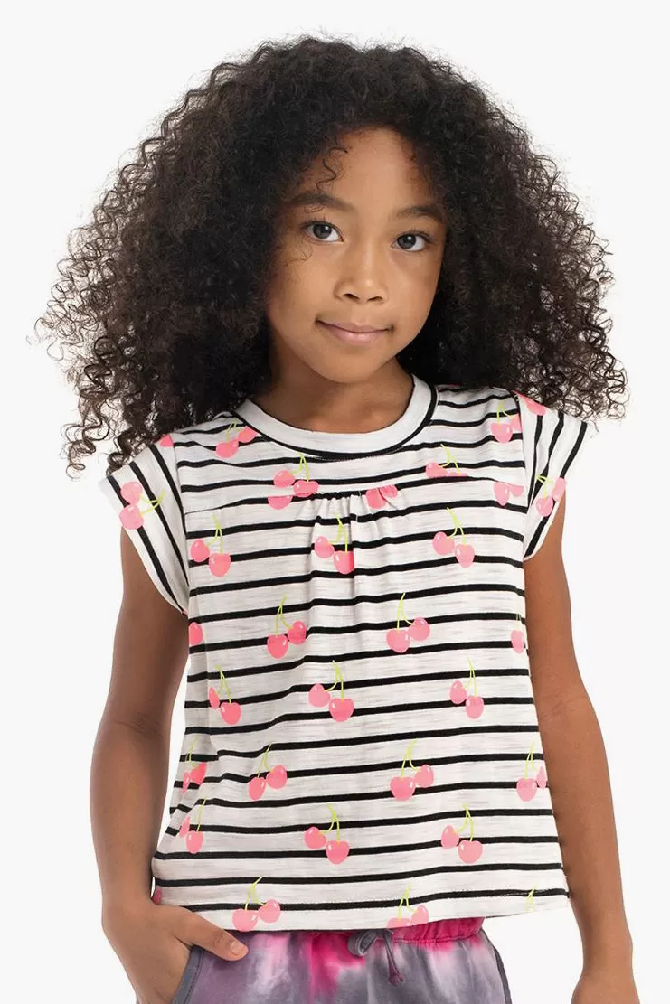 Appaman Elsa Girls Shirt - Black White Stripe (Size 4 left)