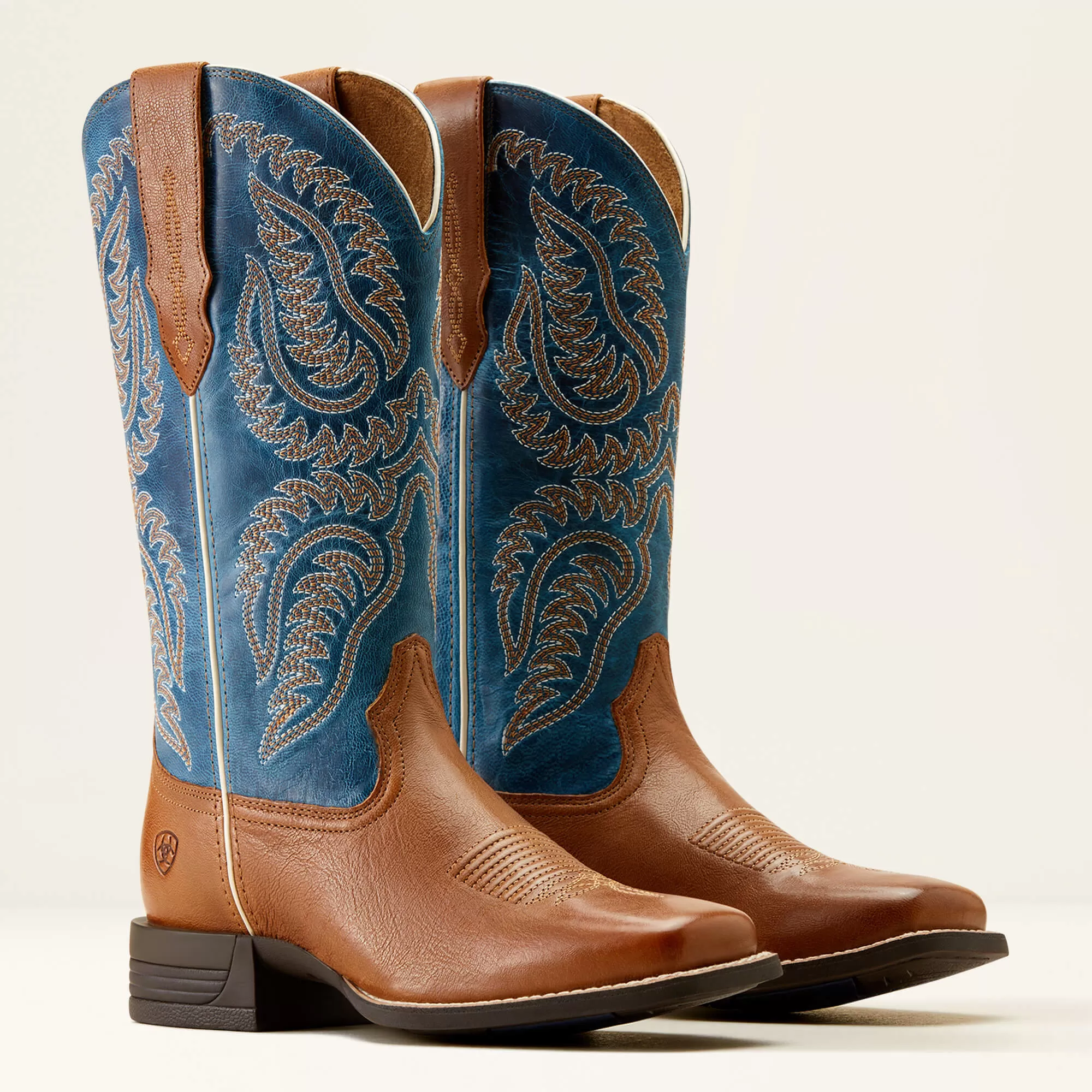 Ariat Women's Regatta Blue Cattle Caite Stretchfit Western Boot