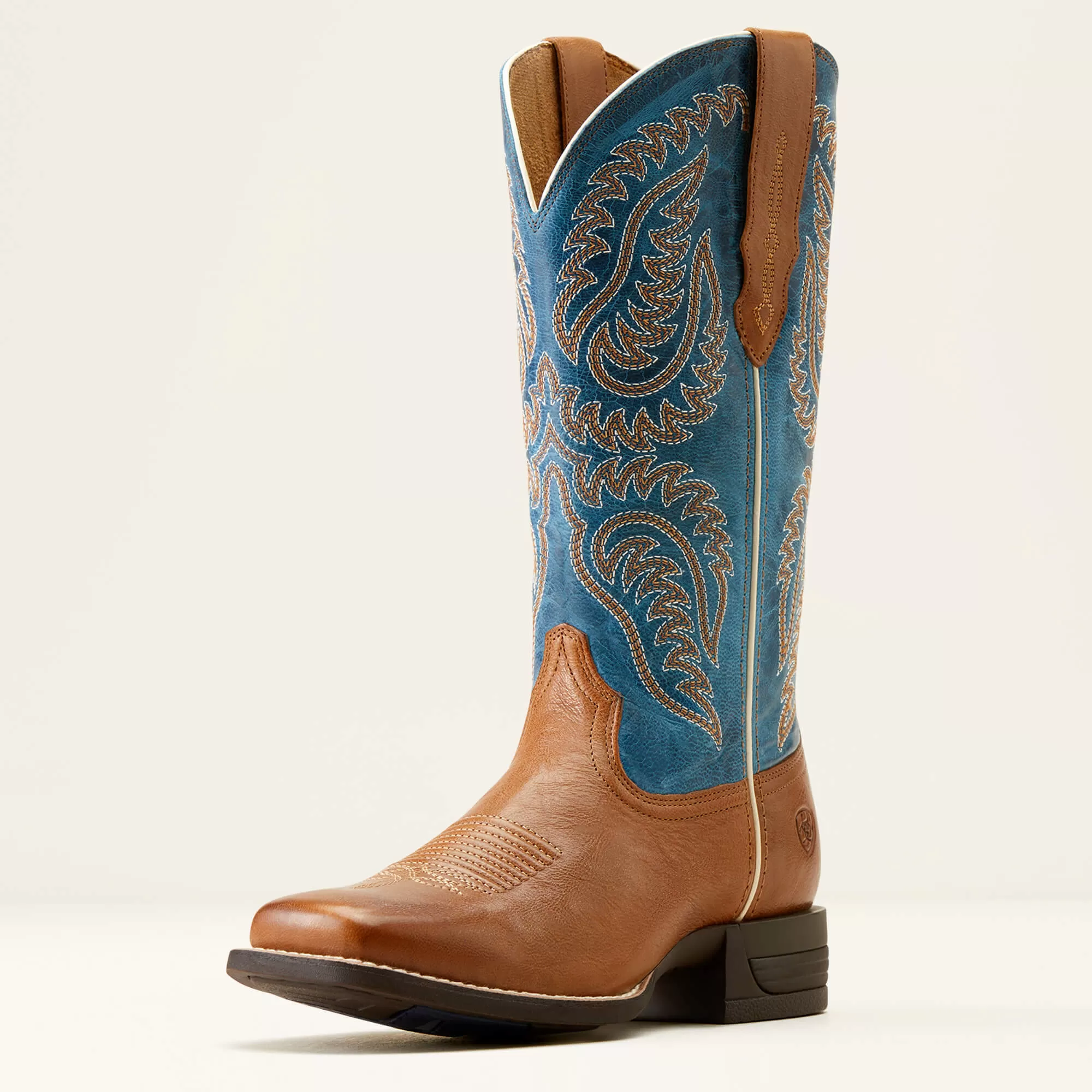 Ariat Women's Regatta Blue Cattle Caite Stretchfit Western Boot