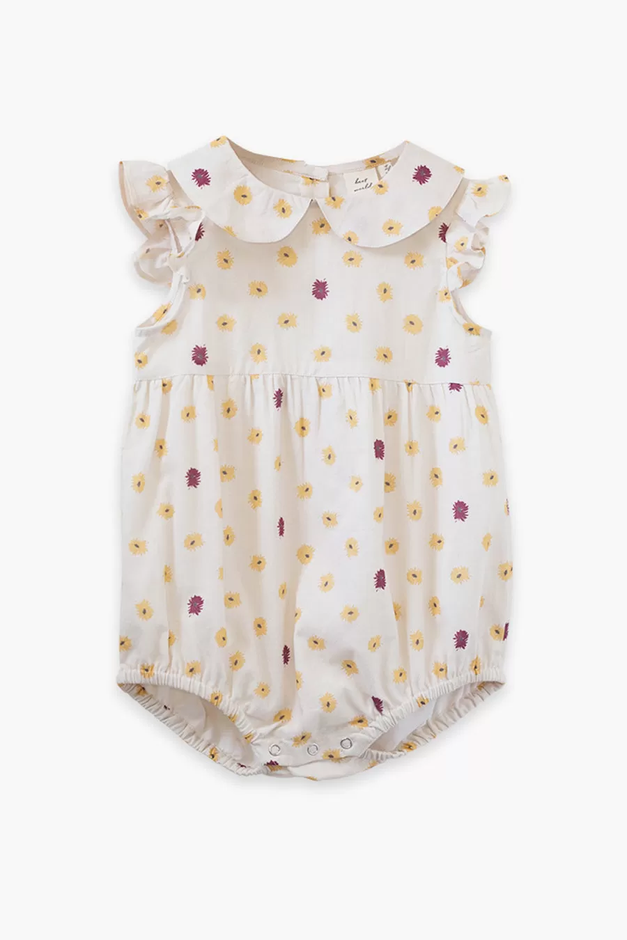 Baby Girl Beet World Bubble Yellow Daisies