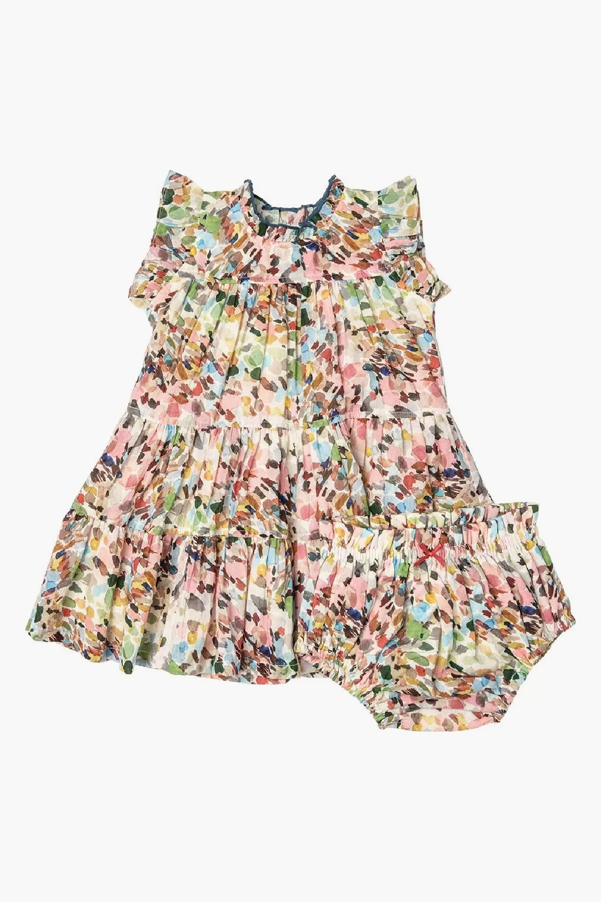 Baby Girl Dress Pink Chicken Kalani Watercolor Brush