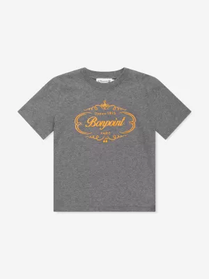 Bonpoint Boys Thibald Logo T-Shirt in Grey