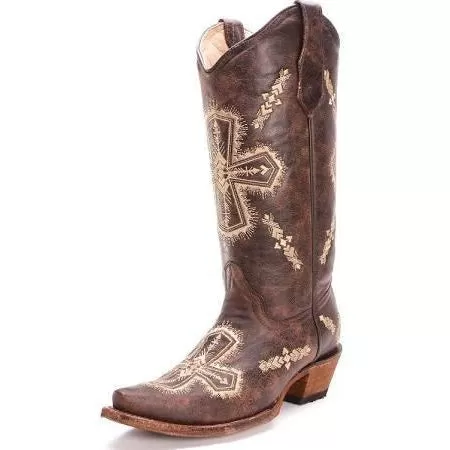 Corral Boots Circle G Women's Brown Crackle/Cross Boot