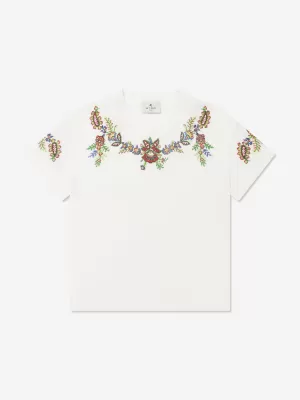 Etro Girls Floral Print T-Shirt in Ivory