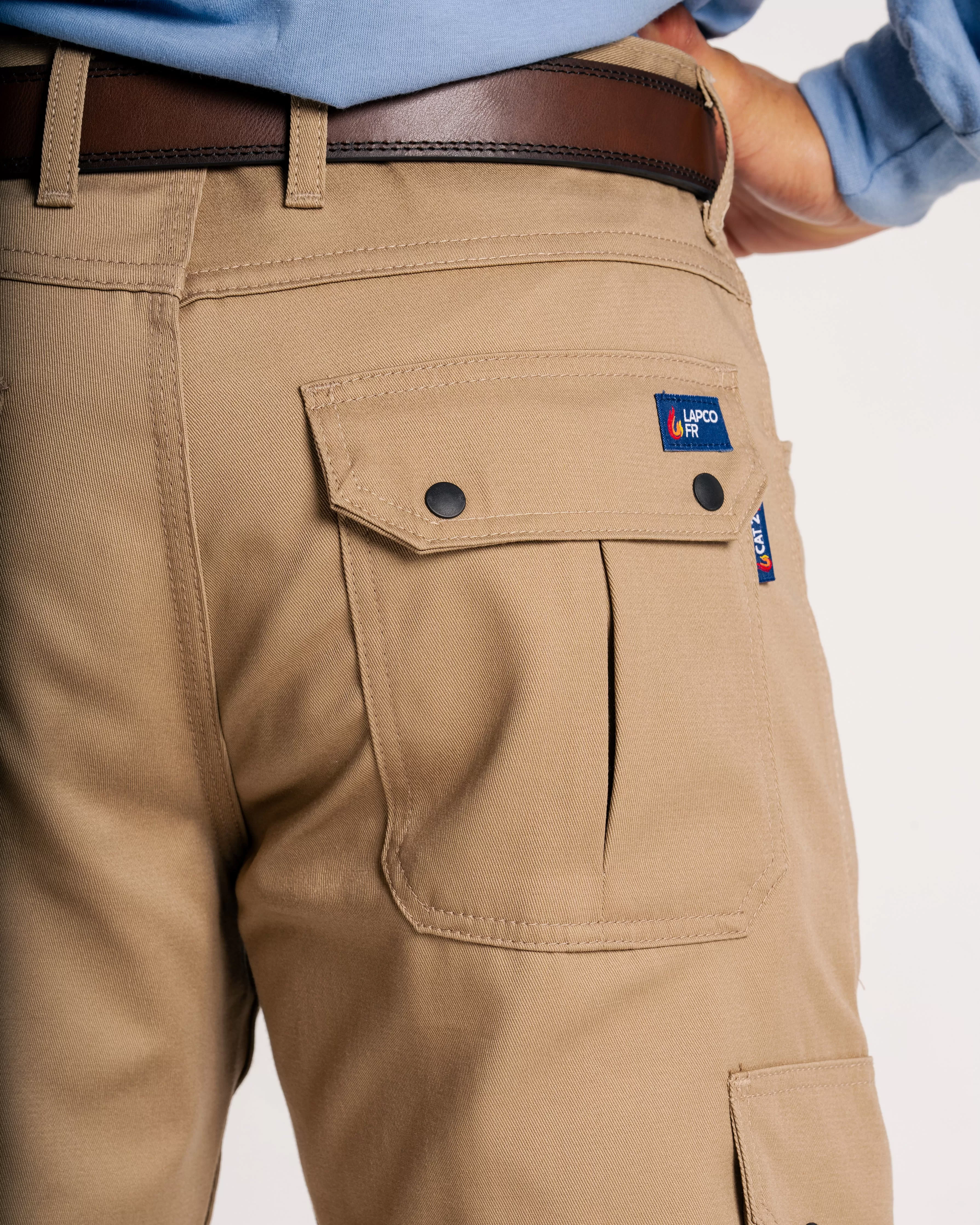 FR Cargo Pants | 46-60 Waist | 9oz. 100% Cotton | Khaki