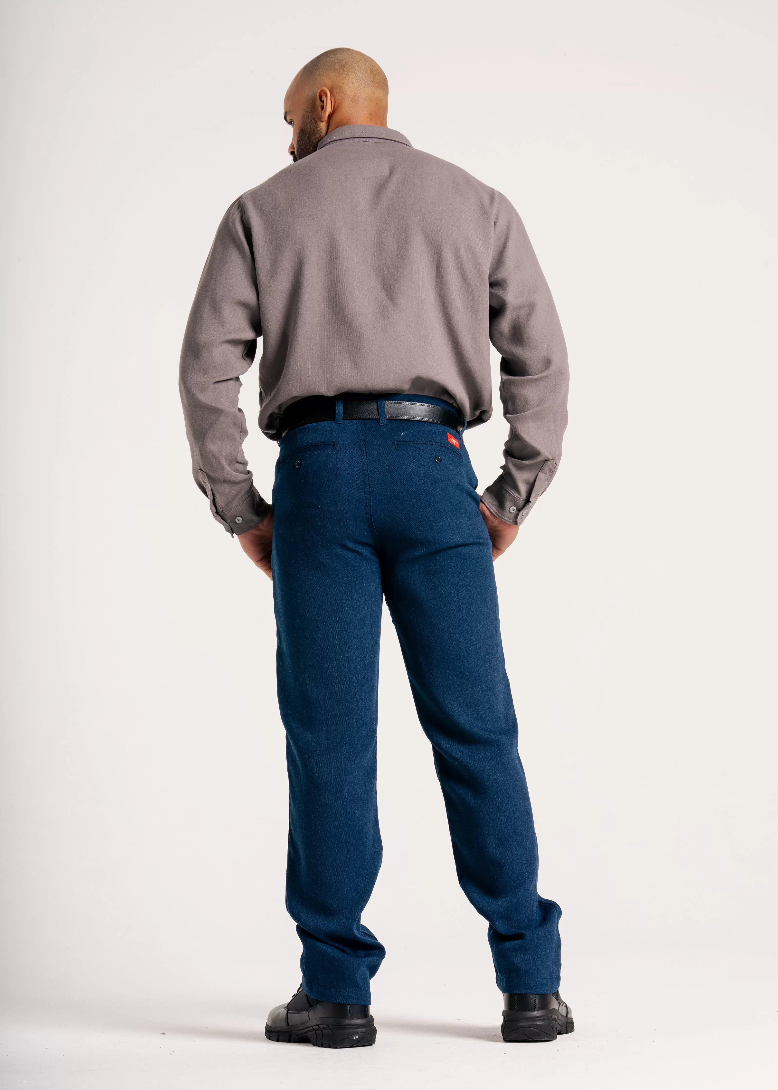 FR Uniform Pants made with 5oz. TecaSafe One® Inherent | Waist 46-60 | Denim Navy