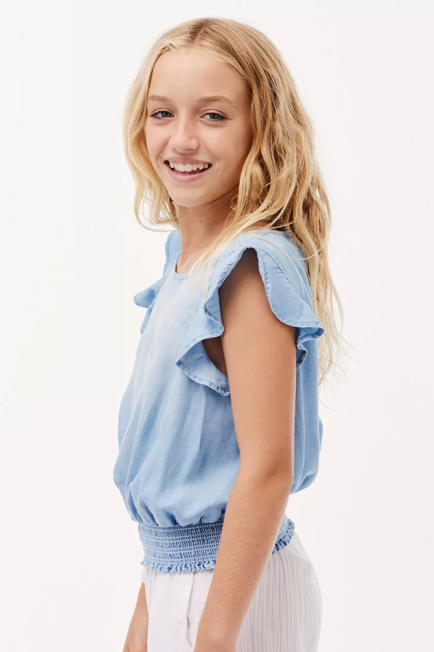 Girls Shirt Bella Dahl Flutter Sleeve