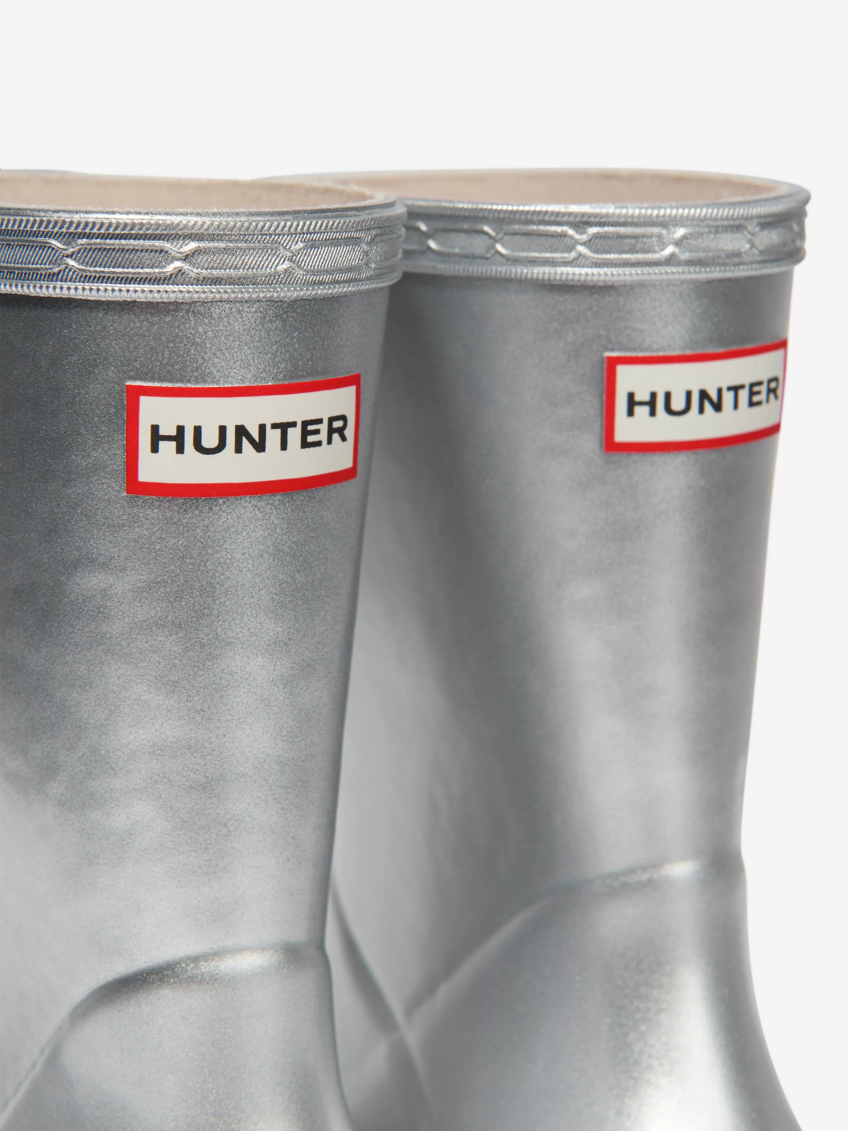 Hunter Girls Original First Classic Metal Wellington Boots in Silver