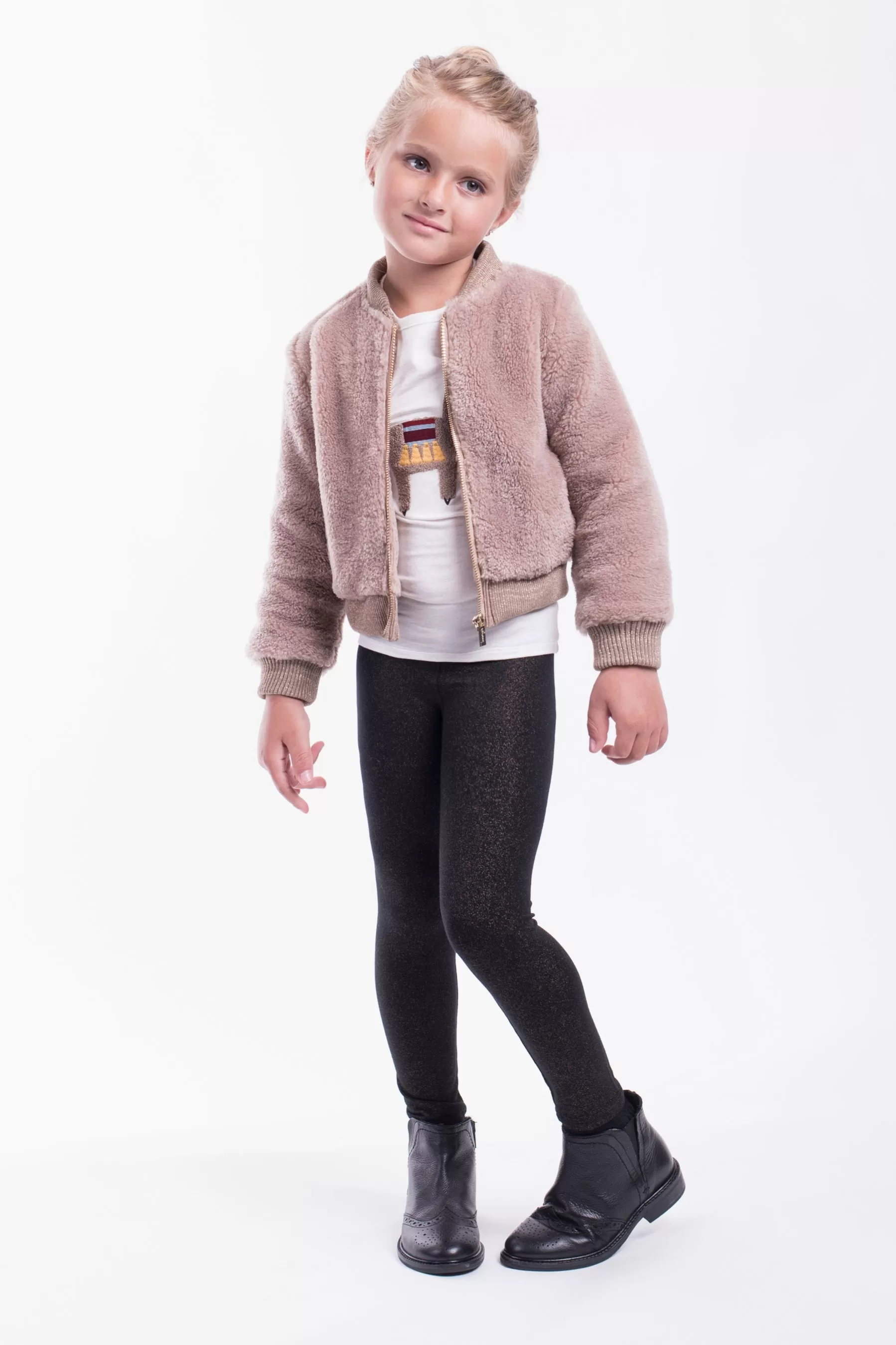 Imoga Ariana Girls Shirt - Llama Oatmeal