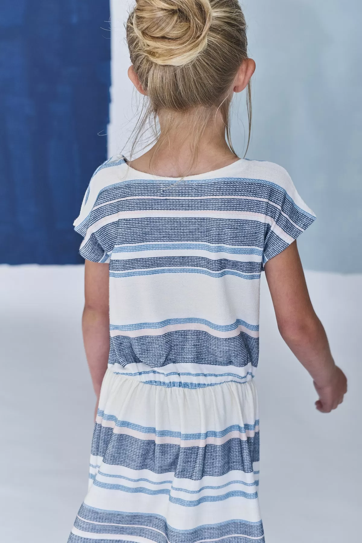 Jean Bourget Jade Striped Girls Dress