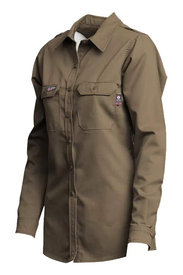 Ladies FR DH Uniform Shirts | made with 6.5oz. Westex® DH | Khaki