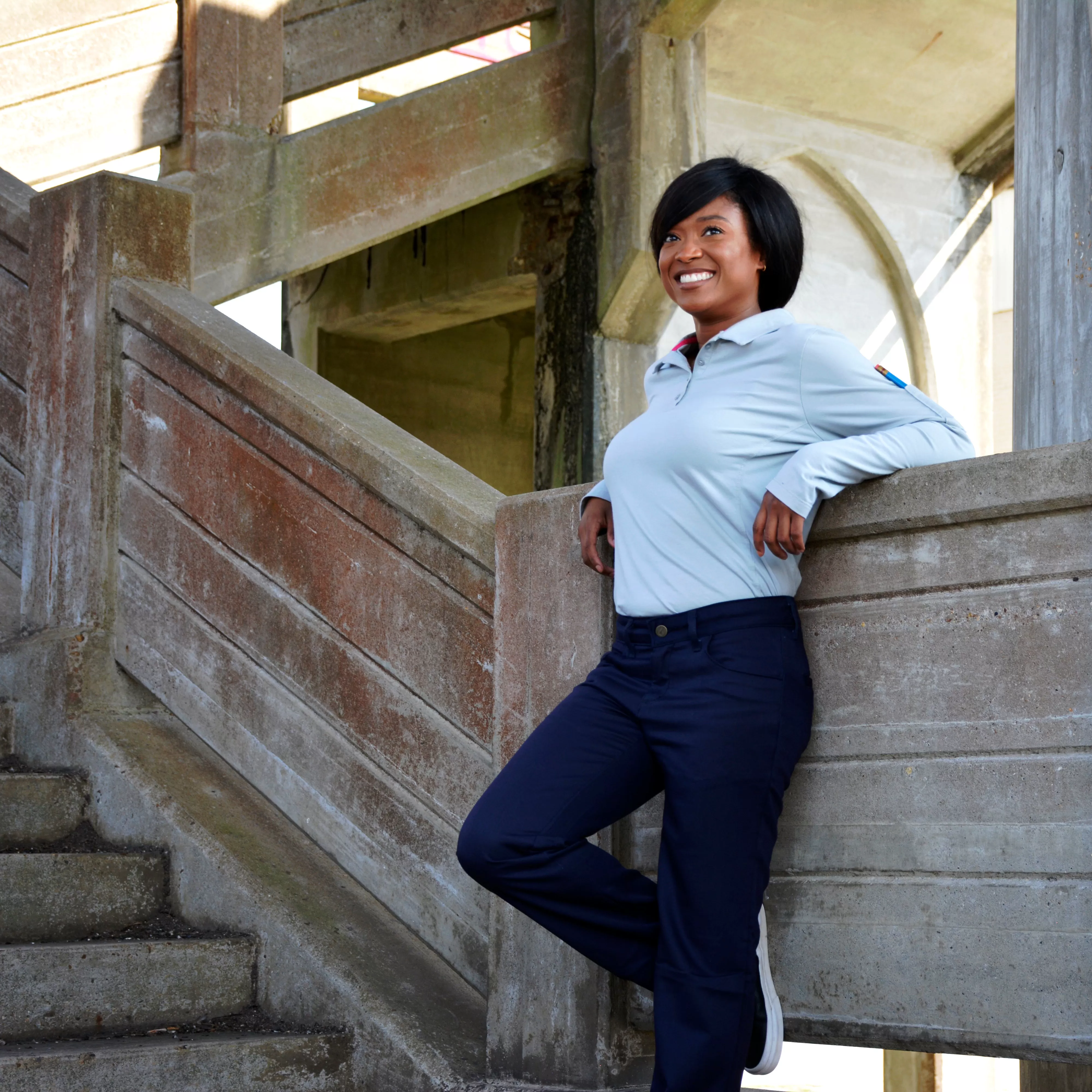 Ladies FR Polo Shirt | 6oz. 93/7 Blend Knit | Gray