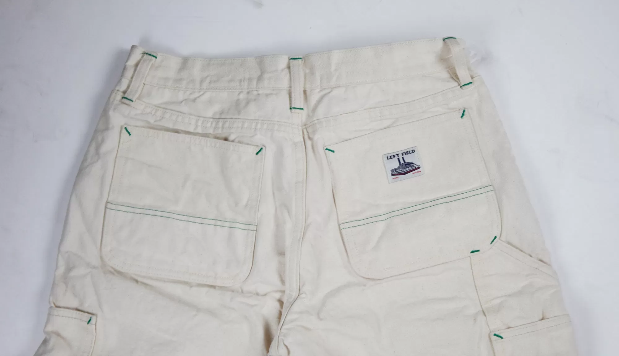 Left Field X Low Timers, NYC hand drawn workwear - Natural Mt Vernon Duck Double Knee Work Uniform  Chino Size 35" running 33"