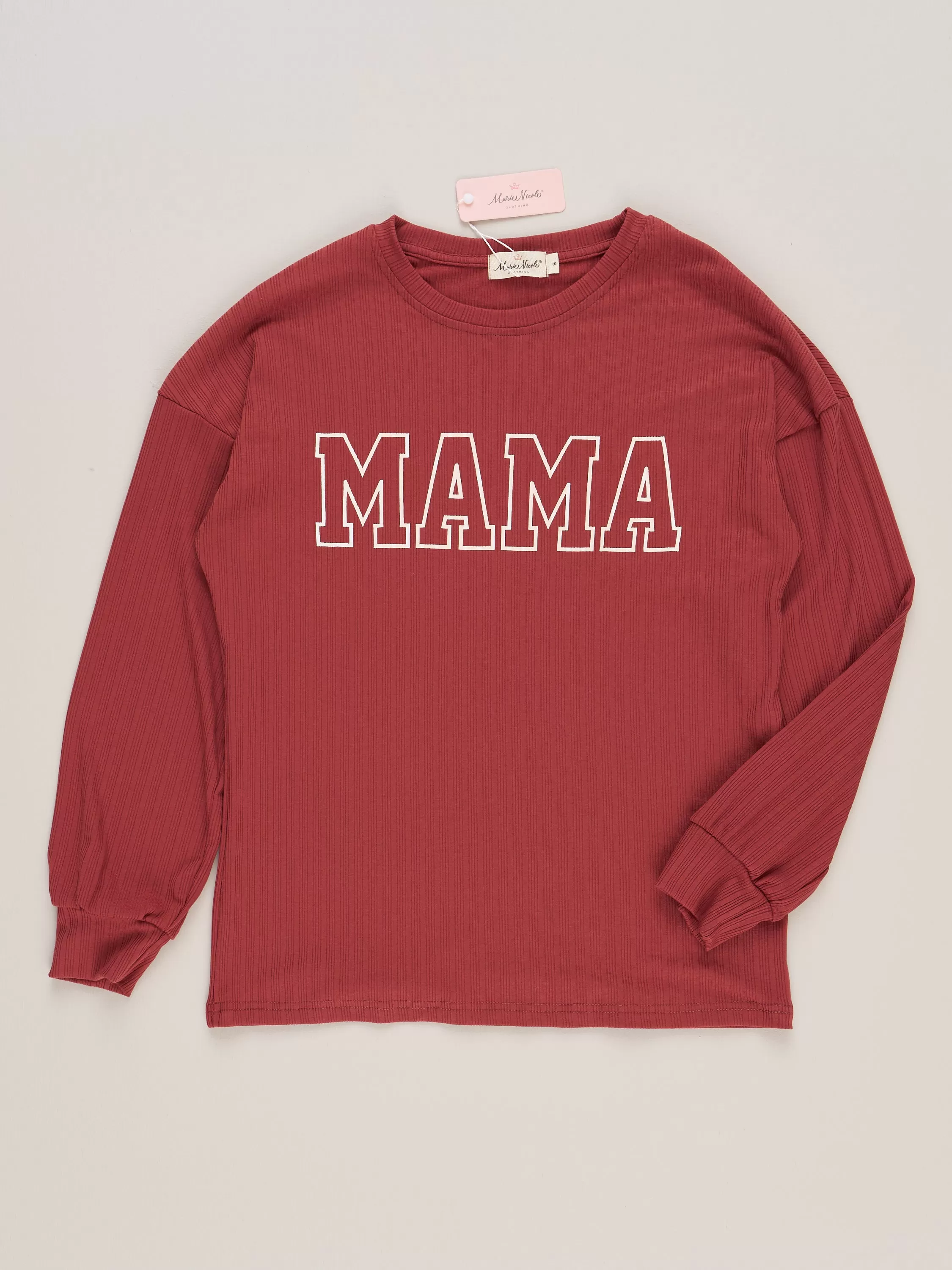 Mom & Me Berry "Mama/Mini" Ribbed Shirt