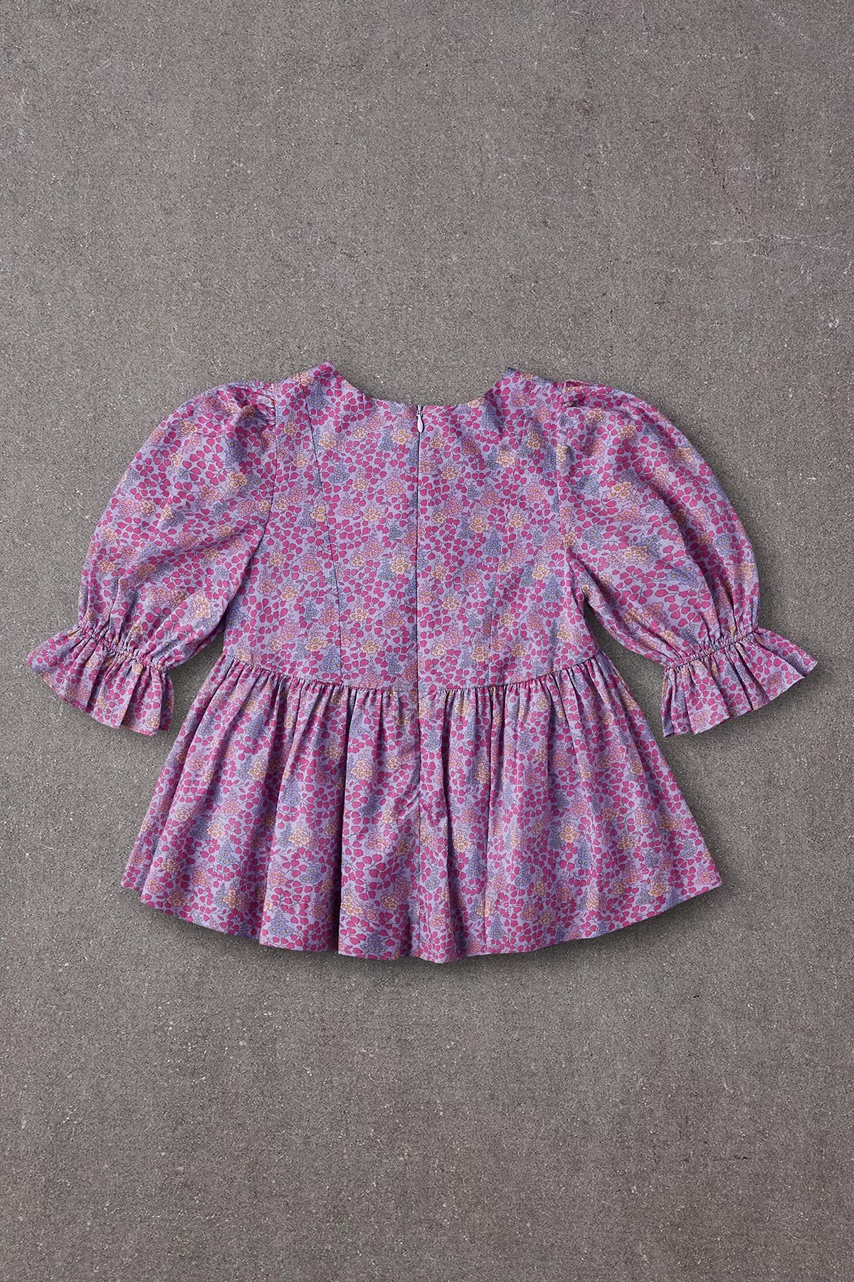 Nellystella Naomi Girls Blouse - Blooming Hearts Blue Yonder