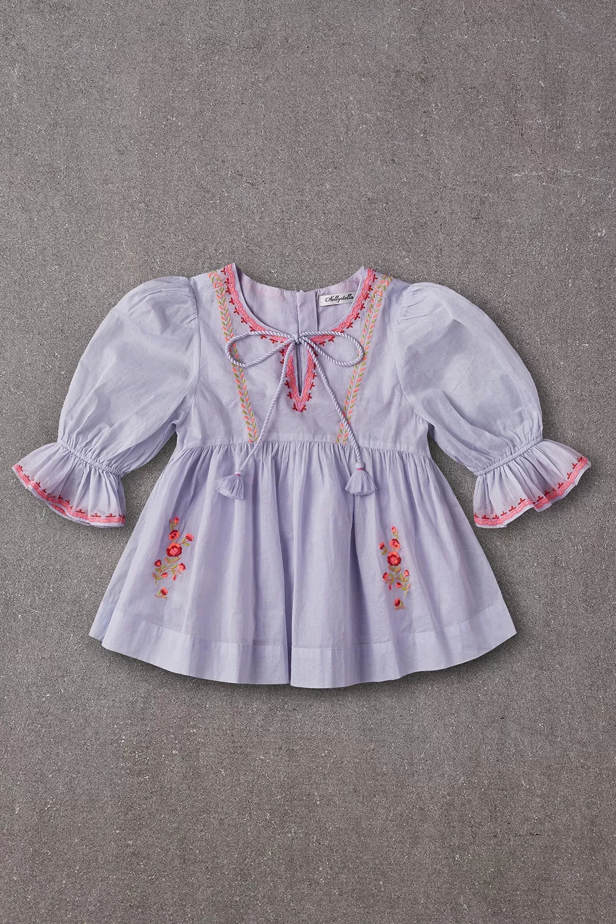 Nellystella Naomi Girls Blouse - Blue Yonder