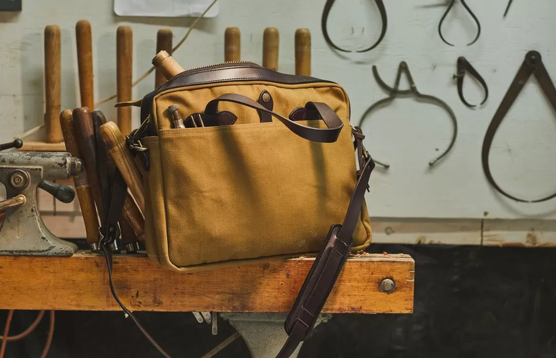 Original Briefcase in Rugged Twill - Tan