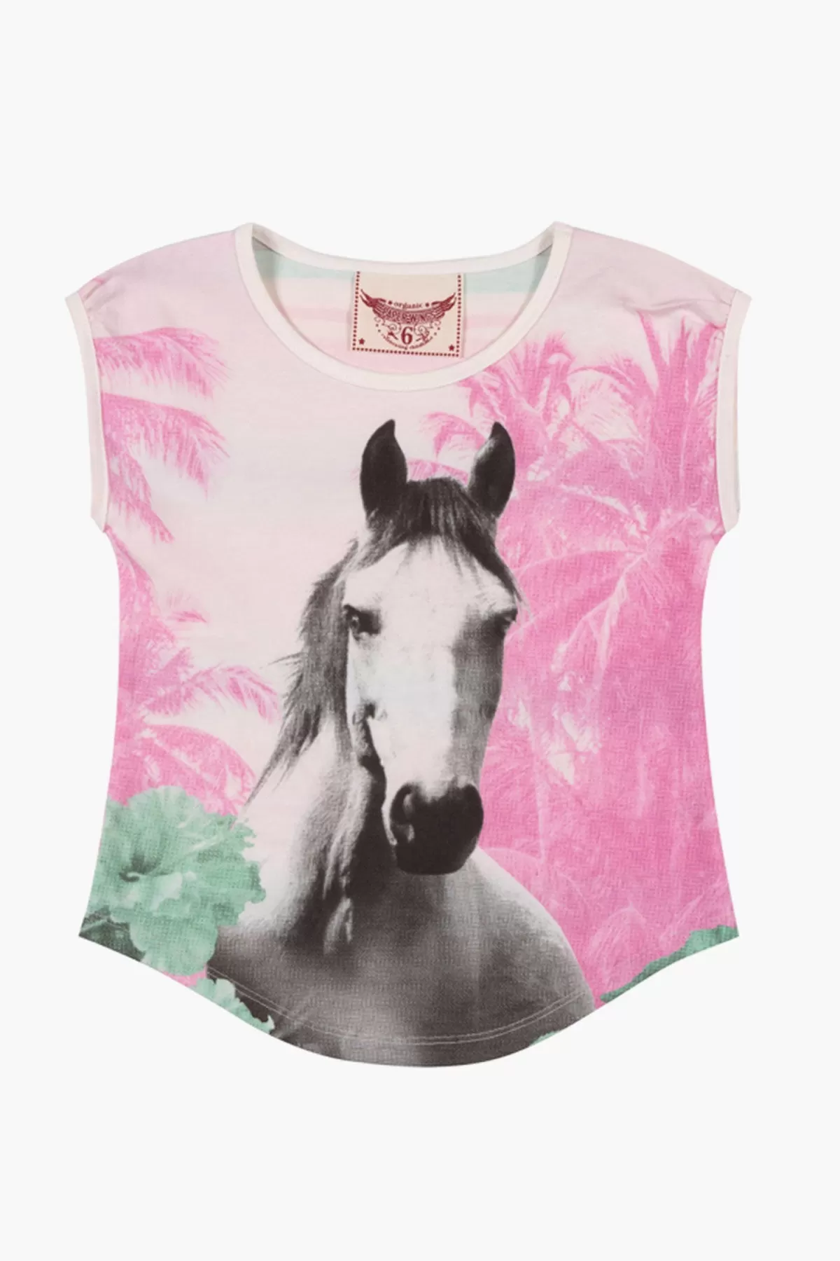 Paper Wings Jungle Horse Girls Top