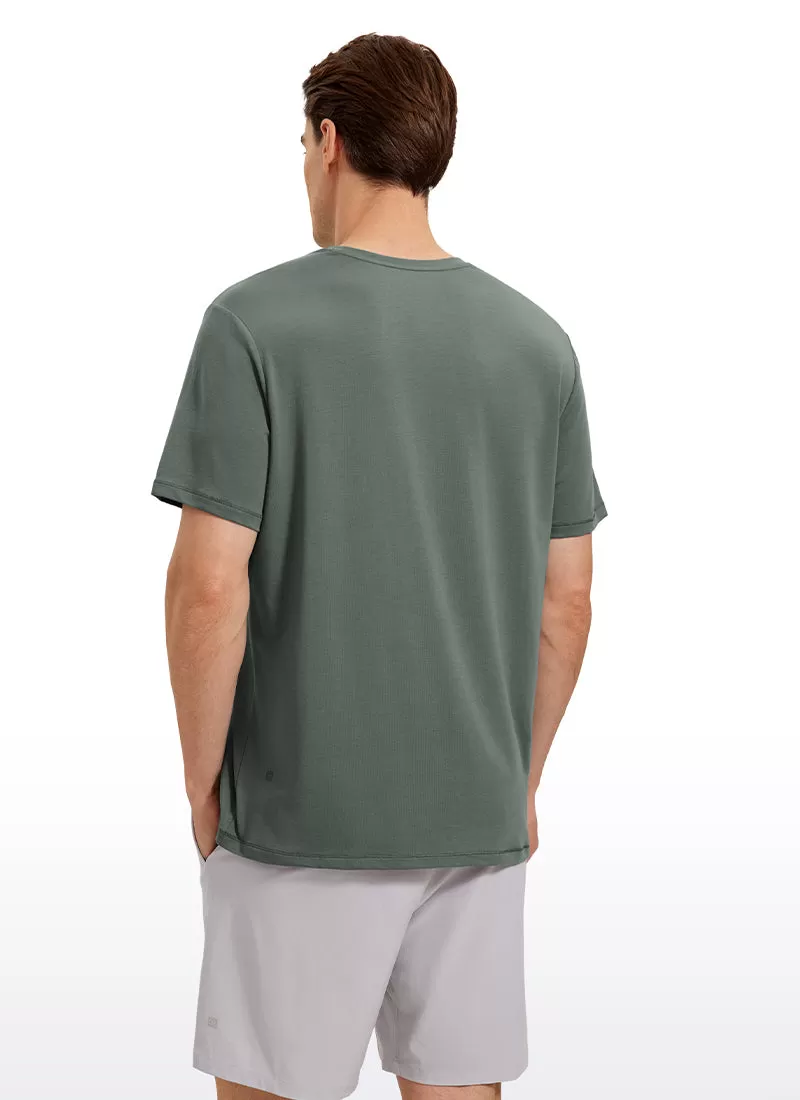 Pima Cotton T-Shirts Short Sleeve Crew Neck