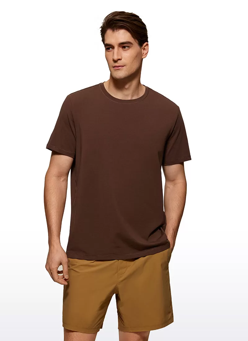 Pima Cotton T-Shirts Short Sleeve Crew Neck