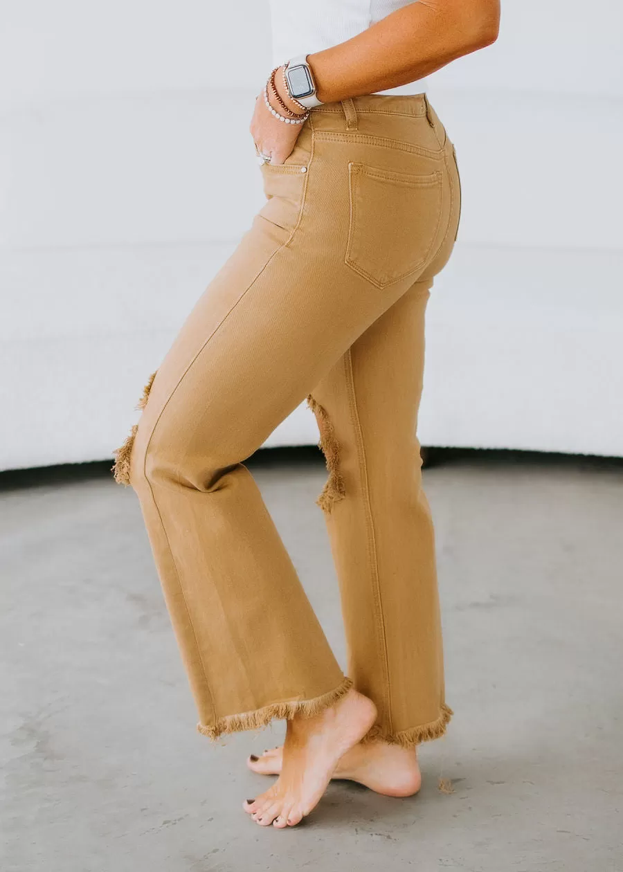 Randie Distressed Straight Pants