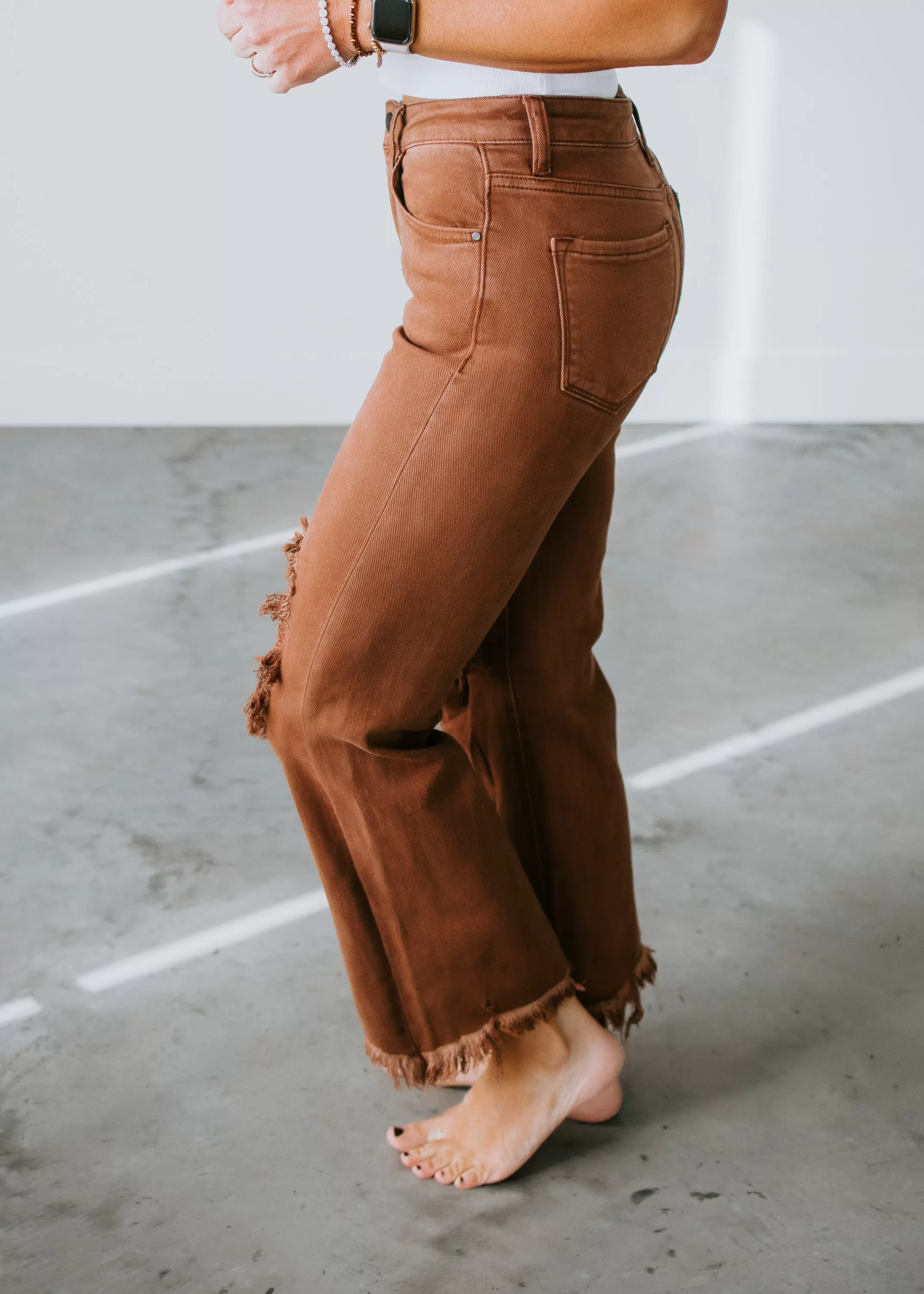 Randie Distressed Straight Pants