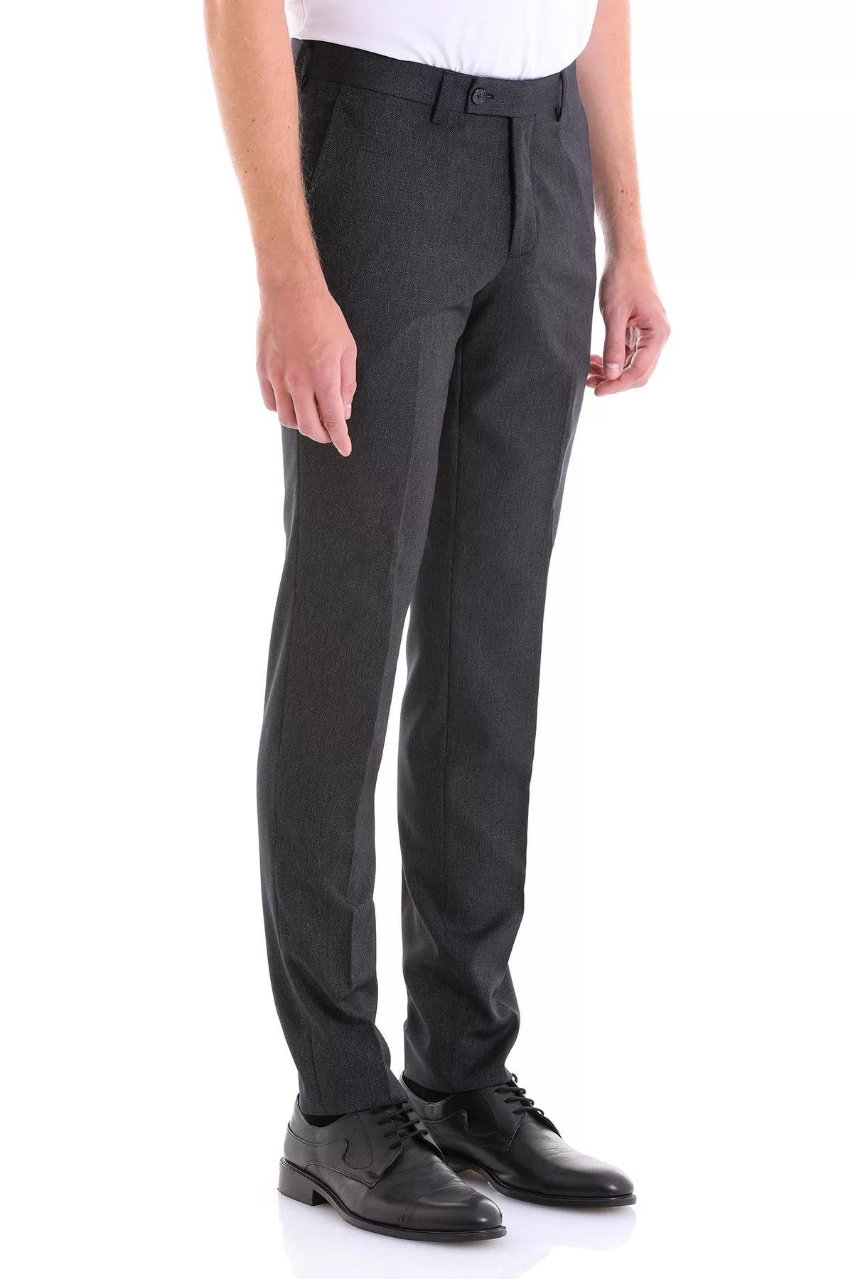 Regular Fit Side Pocket Low Waist Navy Dress Pants