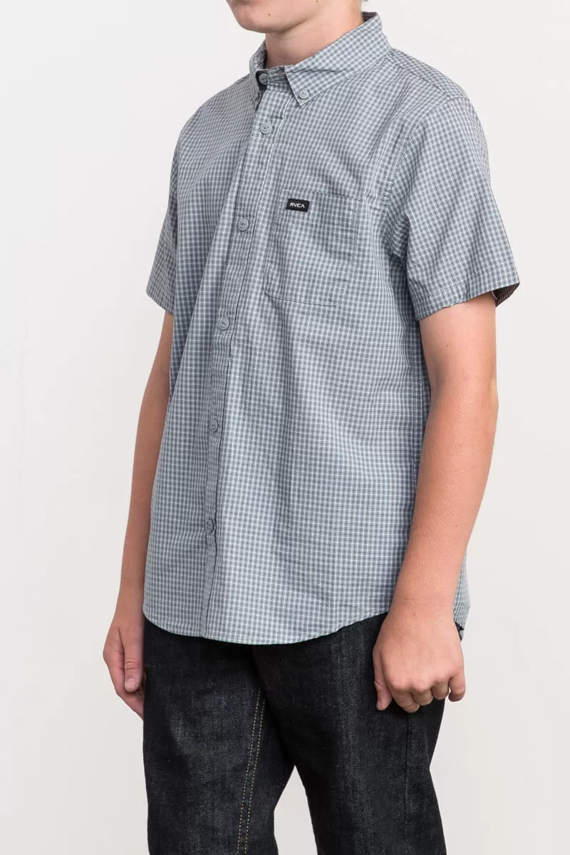 RVCA Staple Short Sleeve Boys Shirt - Monument