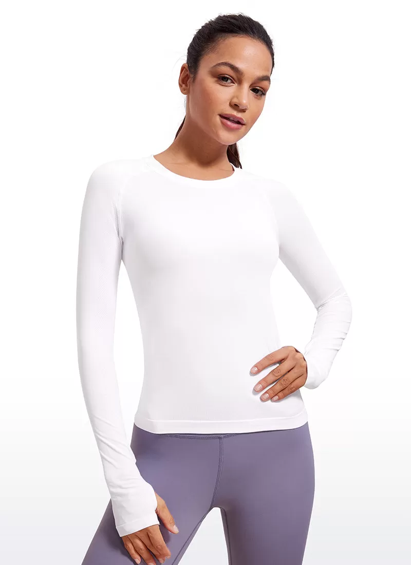 Seamless Long Sleeves with Thumbholes Shirts