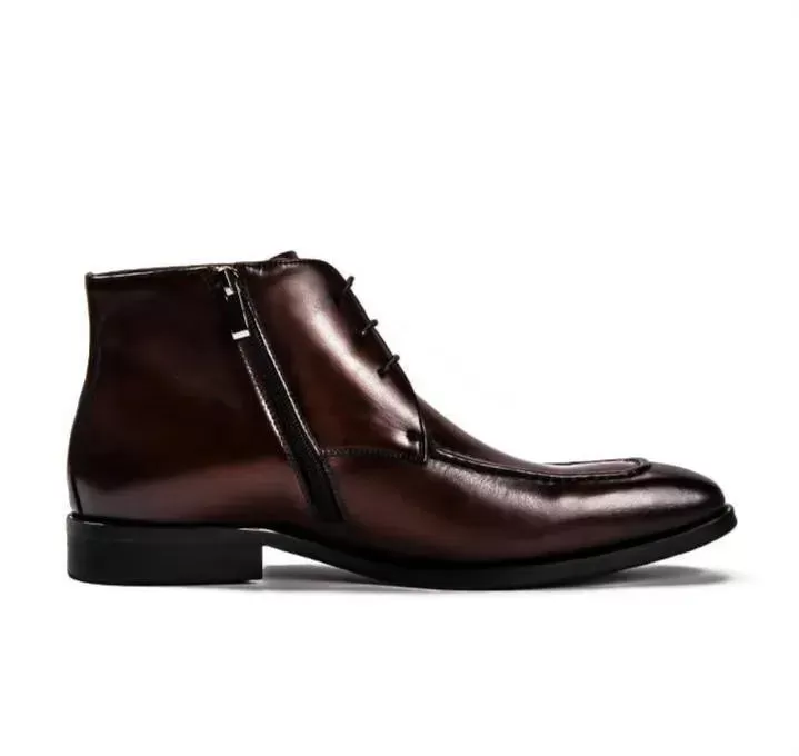 Stitched Leather Chelsea Boots For Men