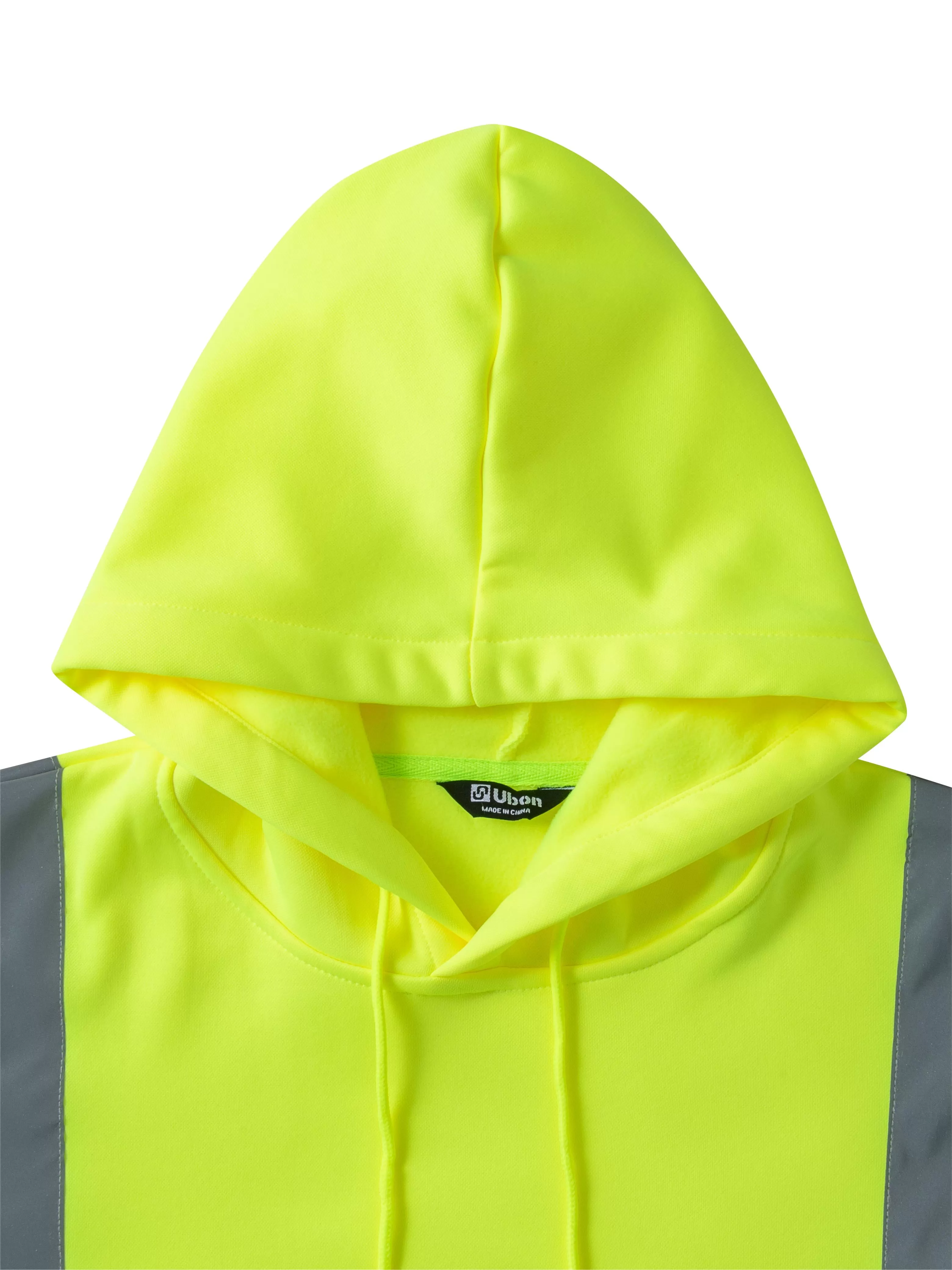 Ubon Hi Vis Hoodies for Men, High Visibility Hoodie Reflective Safety Sweatshirts Construction Workwear Black Bottom