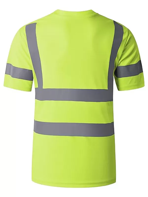 Ubon Safety Shirts for Men, Reflective High Visibility Construction Shirts Short Sleeve Work Shirts 3-Pack